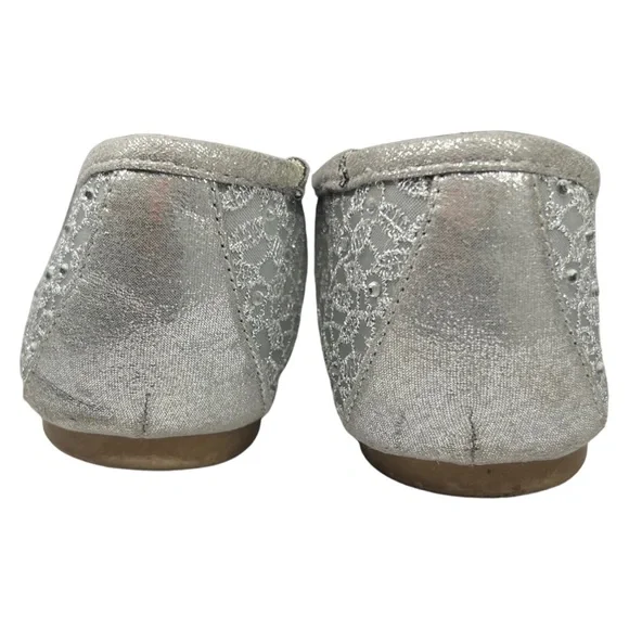 Adrianna Papell Shirley rhinestone embellished ballet flats 8 mesh silver lace - Picture 4 of 9